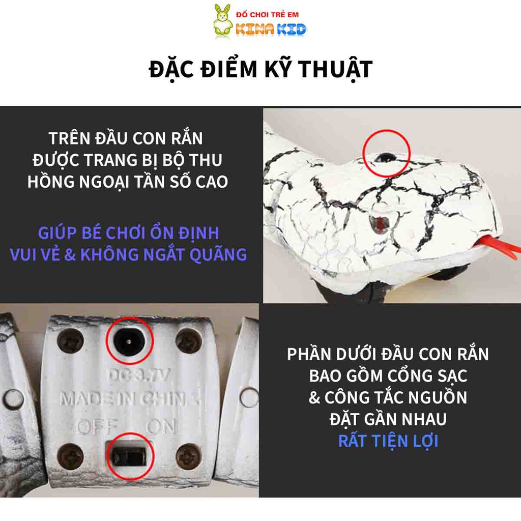Đồ Chơi Con Rắn Điều Khiển Từ Xa Hồng Ngoại Snake, Chuyển Động Như Thật, Vui Nhộn Cho Bé