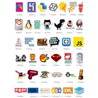 Set 111 Sticker lập trình (Hình thật)