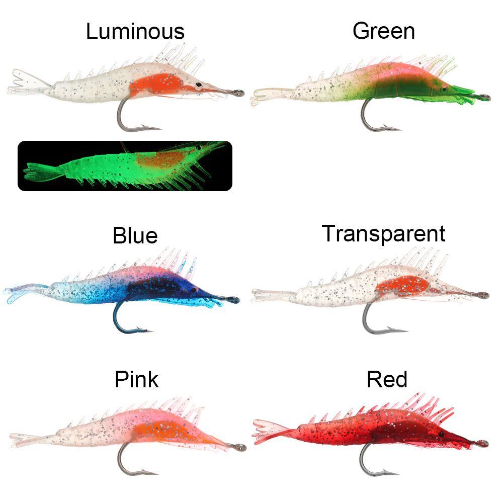 Mồi Câu Cá Giả Hình Con Tôm Bằng Silicone Mềm Phát Sáng