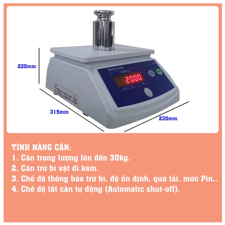 [HÀNG NHẬP KHẨU] CÂN ĐIỆN TỬ CHỐNG NƯỚC CUB RW 1.5KG/3KG/6KG/15KG/30KG - CHUYÊN DÙNG TRONG NGÀNH THỦY SẢN