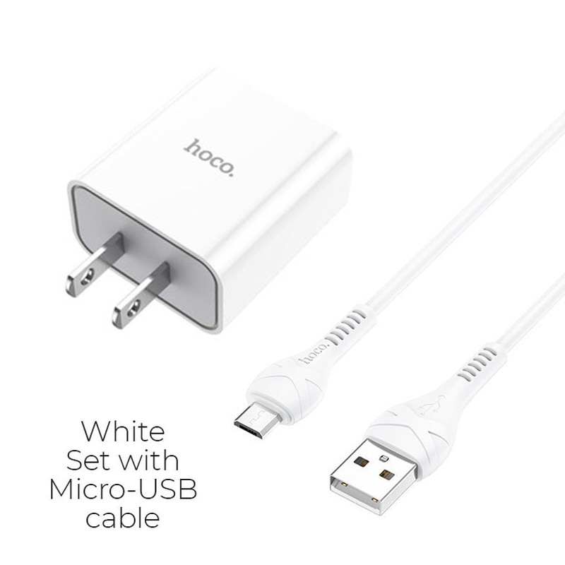 Bộ sạc Hoco C81 Micro USB sạc nhanh 2.1A Max, chân cắm tiêu chuẩn ( củ kèm cáp Micro )