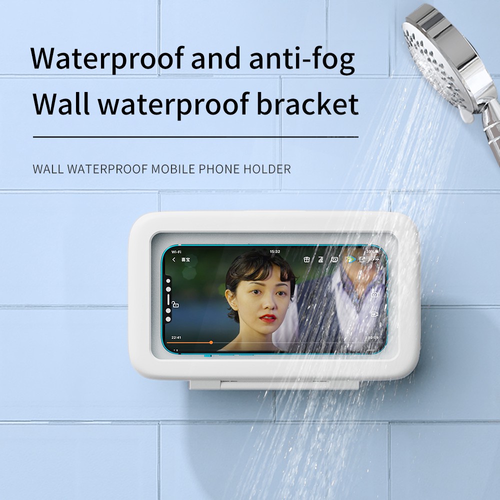 Hộp đựng điện thoại chống nước tự dính tường cảm ứng màn hình khi tắm vòi sen Luun