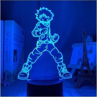 Đèn 3D Izuku Midoriya Phòng ngủ Led Cảm ứng Anime My Hero Academia Quà tặng Đèn ngủ Led