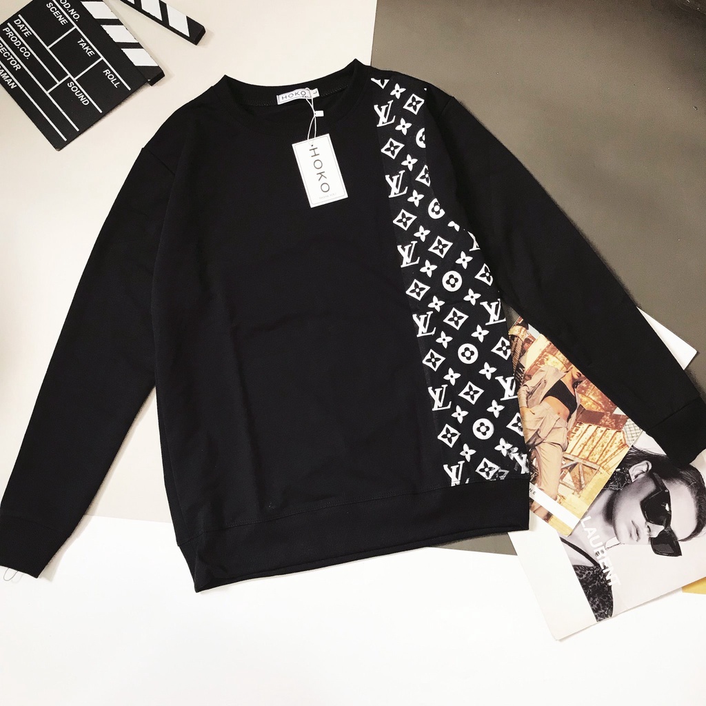 Áo nỉ nam💞𝐅𝐑𝐄𝐄𝐒𝐇𝐈𝐏💞 áo dài tay phối họa tiết LV , Áo thu đông nam kiểu dáng thể thao năng động | BigBuy360 - bigbuy360.vn