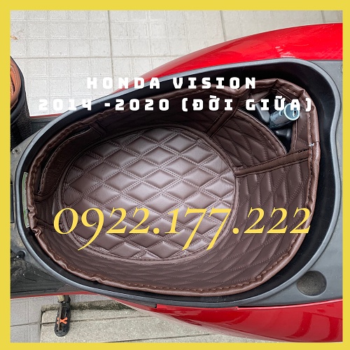 Lót cốp da xe Honda Vision ( đủ các đời xe ) CÓ TÚI để giấy tờ.