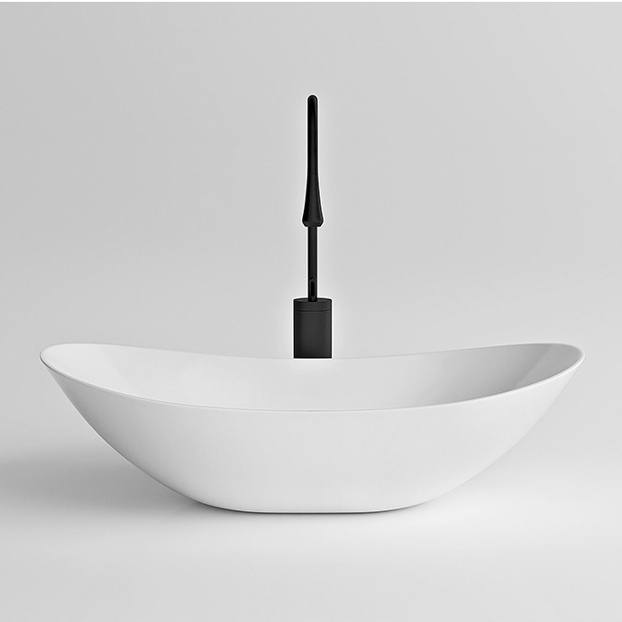 Lavabo Chậu rửa mặt đặt bàn hình thoi thiết kế hiện đại men nano trắng sáng cao cấp Bảo hành 2 năm