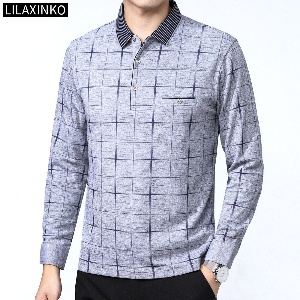 Áo Thun Polo Cotton Tay Dài Kẻ Sọc 3 Màu Thời Trang Thu Đông Cho Nam