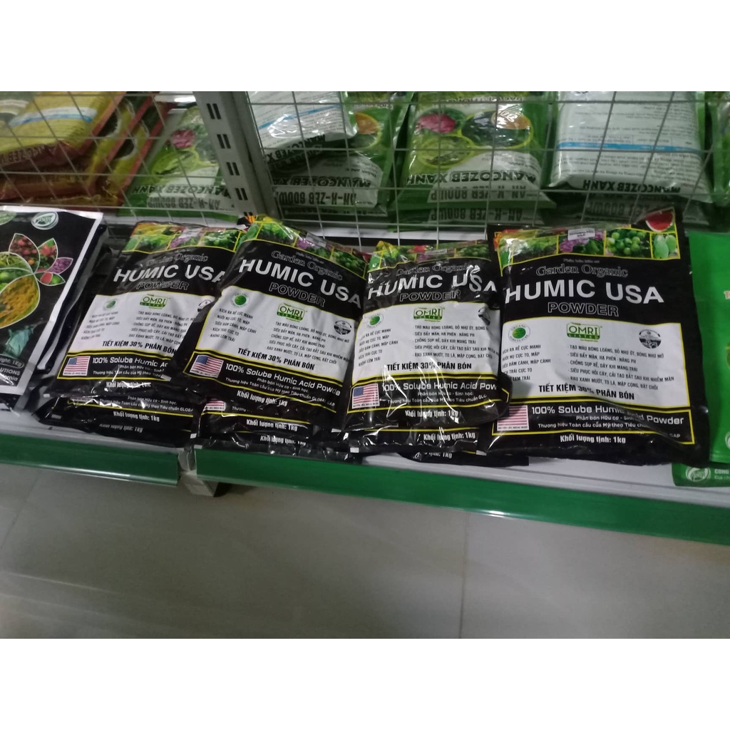 HUMIC USA 1KG - Kích Ra Rễ Cực Mạnh - Hạ Phèn, Nâng pH - Phục Hồi Cây, Cải Tạo Đất