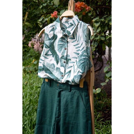 Áo sơ mi sát nách Linen và Cotton nhiều màu ,nhiều hoạ tiết - Nhà Của Moon