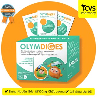 Olymdiges Gold (Hộp 20 gói) Hỗ trợ tiêu hóa, bổ sung men tiêu hóa, vi khuẩn có lợi cho đường ruột cho trẻ - cvspharmacy