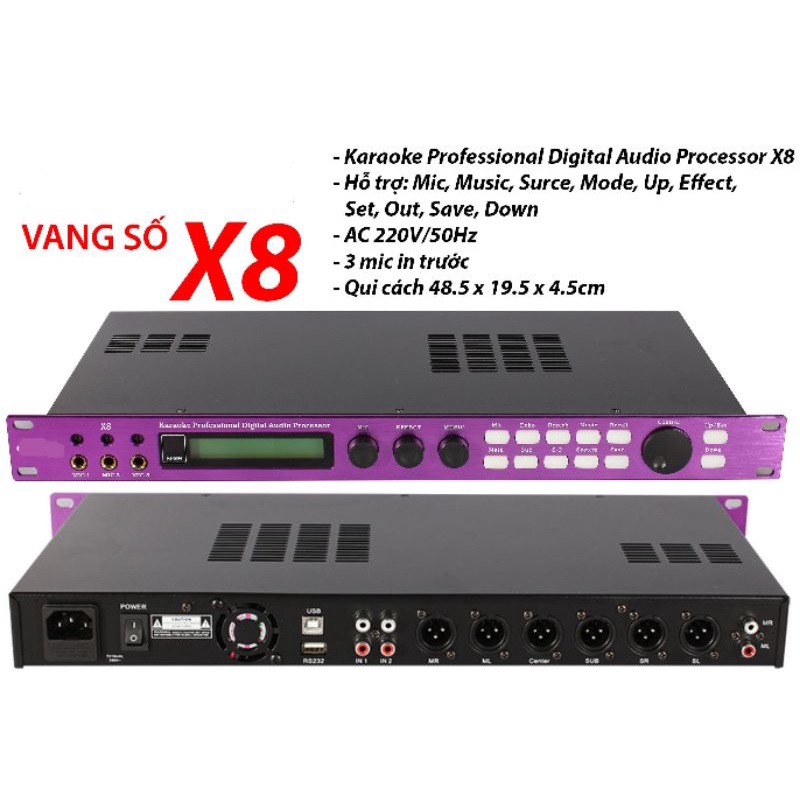 Vang số X8 có phần mềm chuyên chỉnh âm thanh kèm theo