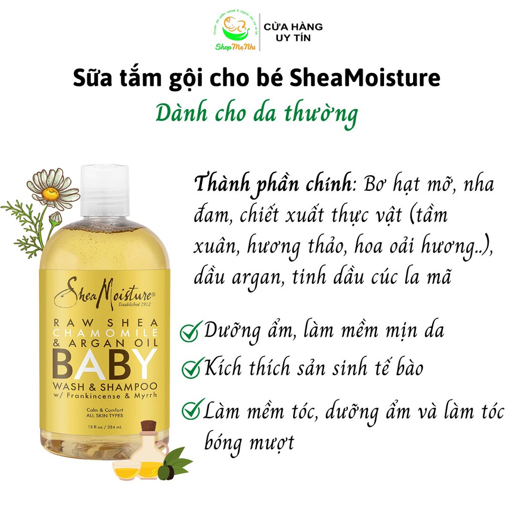 Sữa tắm gội Shea Moisture cho bé.