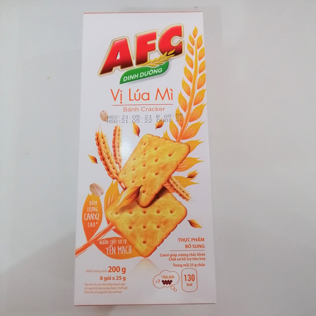 Bánh Cracker AFC Dinh Dưỡng Vị Lúa Mì (Hộp 200g)