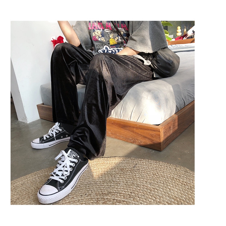 SUXI Quần ống rộng phong cách retro Hàn Quốc