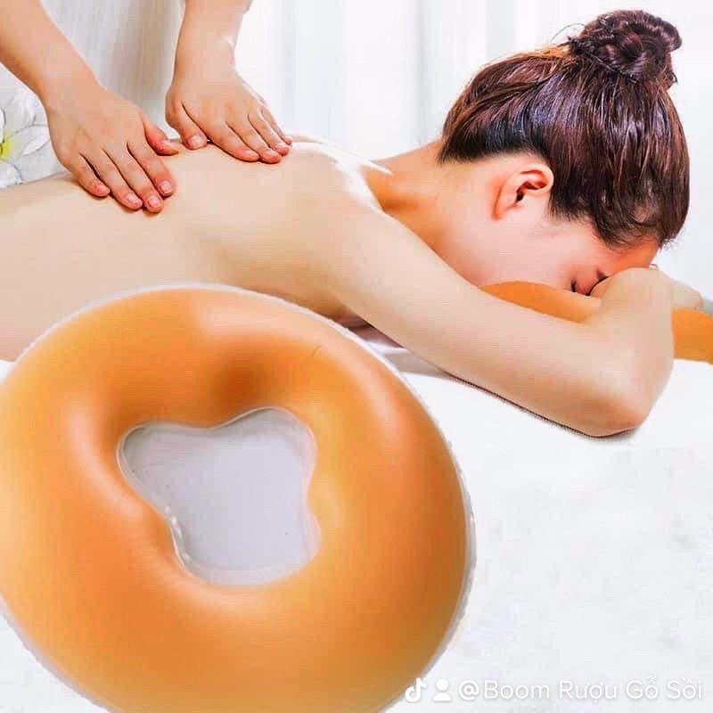 Gối silicon nằm úp mặt, dùng trong spa massage body, tắm trắng