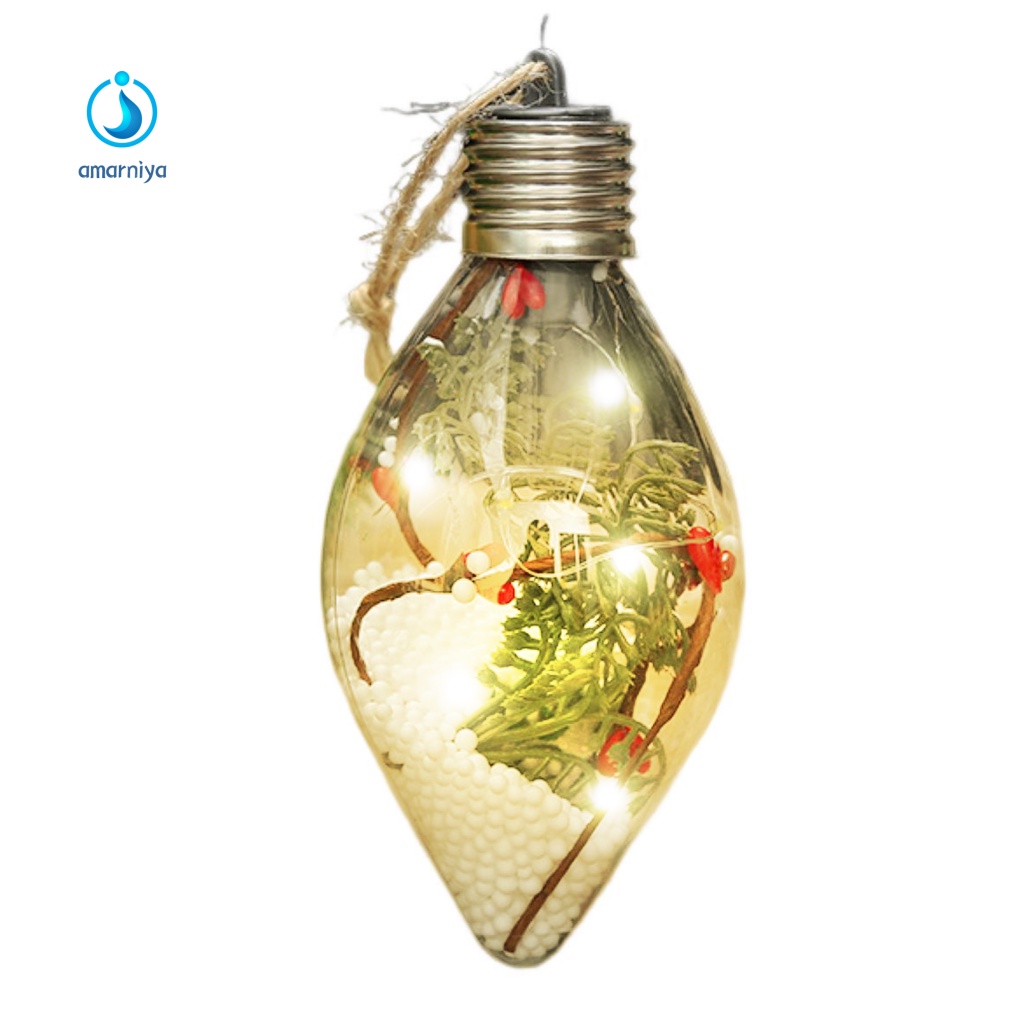 Quả Cầu Trong Suốt Có Đèn LED 10cm Trang Trí Giáng Sinh