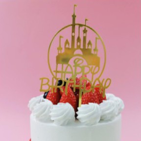 Meka Lâu Đài trang trí bánh sinh nhật, mica trang trí