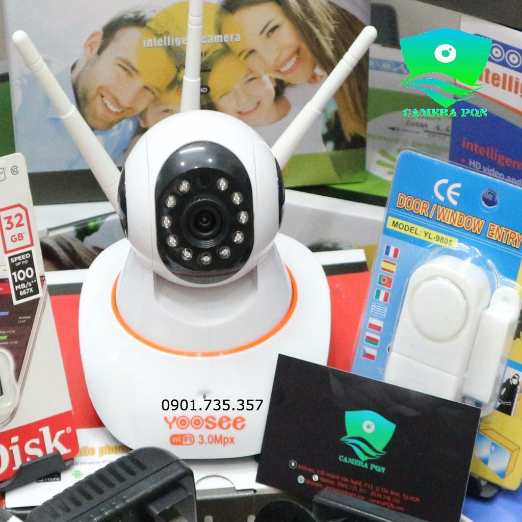 [Mã ELCA5 giảm 7% đơn 500K] Camera Yoosee 3 Râu 3.0 Kèm Thẻ 64GB | BigBuy360 - bigbuy360.vn