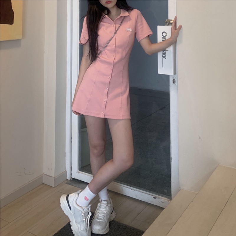 Đầm polo PERTY dáng rộng phong cách Hàn Quốc thời trang mùa hè năng động dành cho học sinh nữ