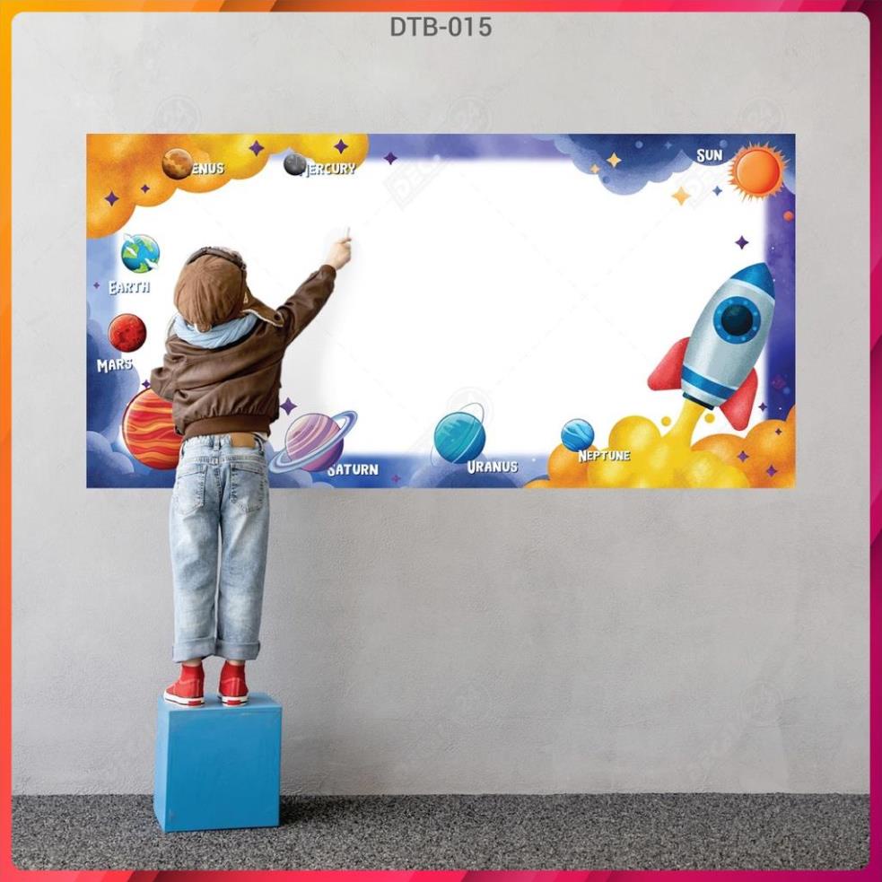 Decal Bảng Viết Bút Lông Siêu Đẹp Shop Châu Họa Tiết Các Hành Tinh Trong Vũ Trụ, Hàng Chất Lượng Cao - ( DTB-0015 )