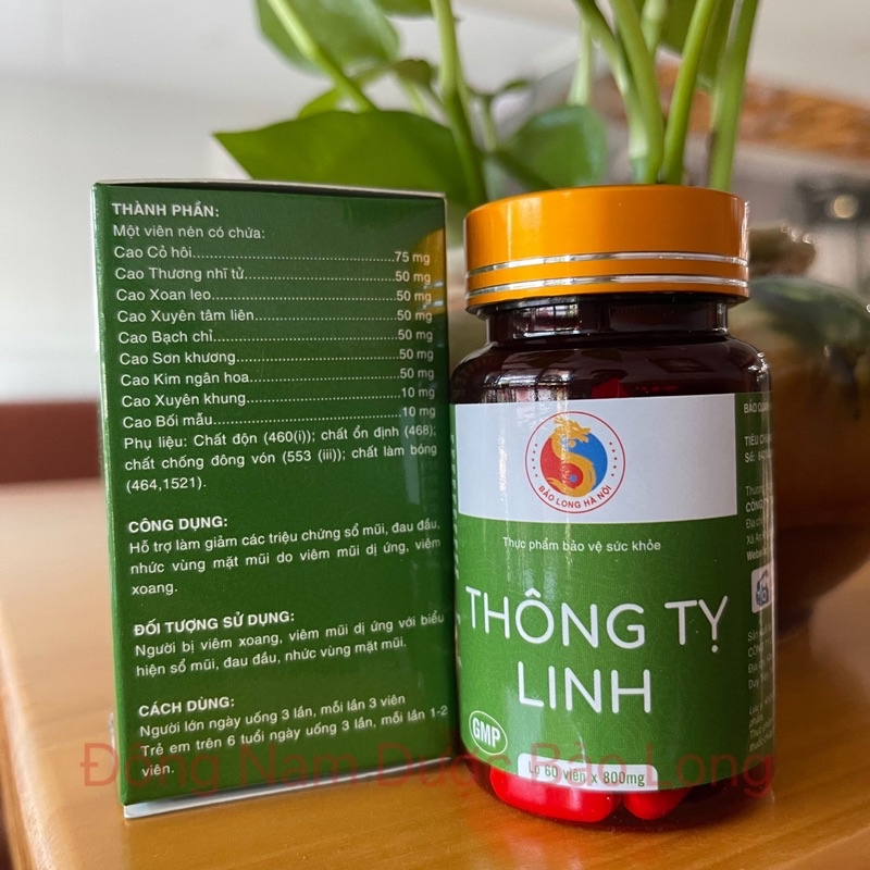 Viên uống giảm Viêm Xoang Thông Tỵ Linh -  Giảm viêm mũi cấp và Mãn Tính, Nghẹt Mũi, Sổ Mũi, Đau Nhức Mũi