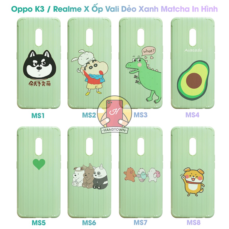 Ốp Lưng TPU Dẻo Vali Chất Sọc Dành Cho Realme X / Oppo K3 In Hình