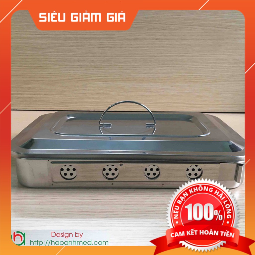 Hộp Hấp dụng cụ y tế Inox Chữ Nhật Có Lỗ, Có quai sách tiện lợi [Chất Lượng, Giá Rẻ]