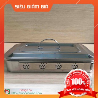 Hộp Hấp dụng cụ y tế Inox Chữ Nhật Có Lỗ, Có quai sách tiện lợi [Chất Lượng, Giá Rẻ]