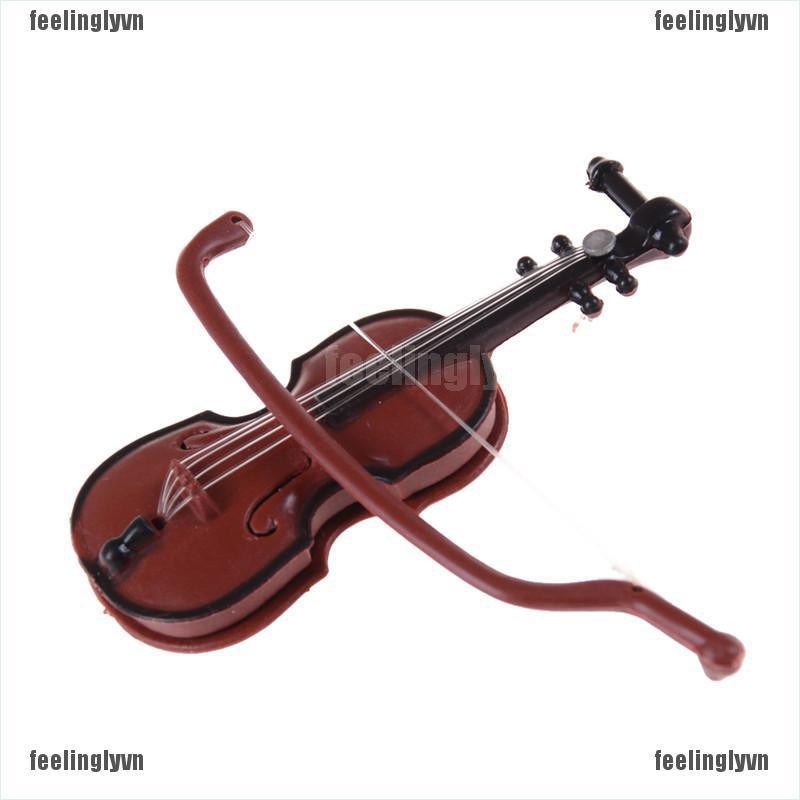 ❤TOP❤ Mô hình đàn violin mini tỉ lệ 1 : 12 dùng để trang trí nhà búp bê ❤YO