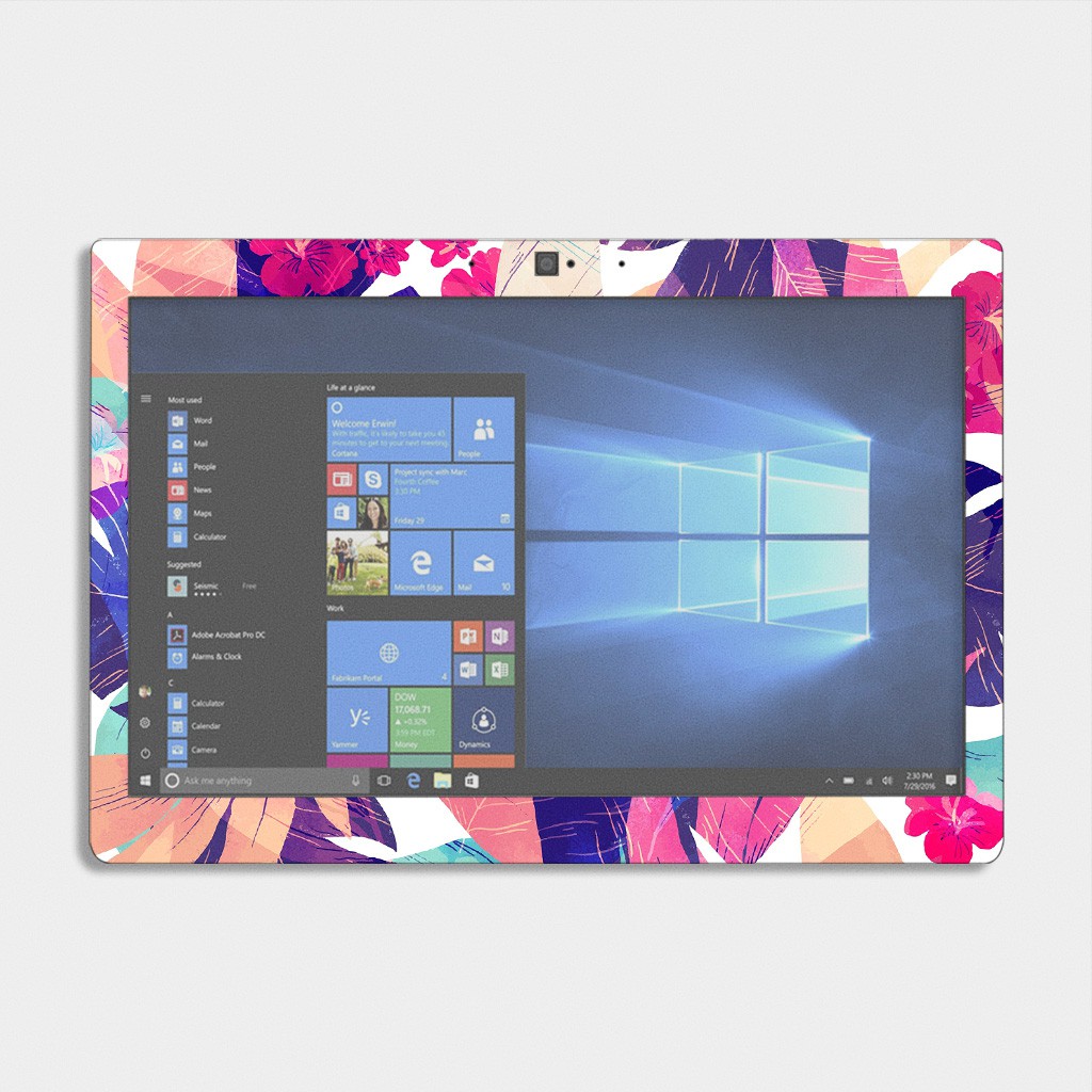 Decal dán laptop chống xước mẫu Floral / Có mẫu decal dán cho tất cả các hãng máy tính