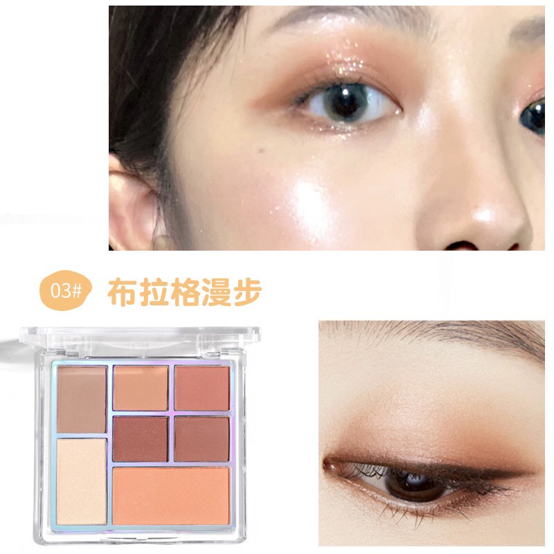 Phấn mắt Lameila 7 màu lì, nhũ cho đôi mắt lung linh