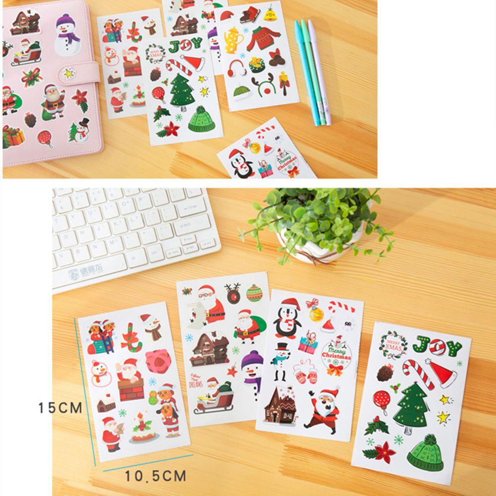 Bộ 10 Sticker Dán Trang Trí Hình Ông Già Noel, Người Tuyết
