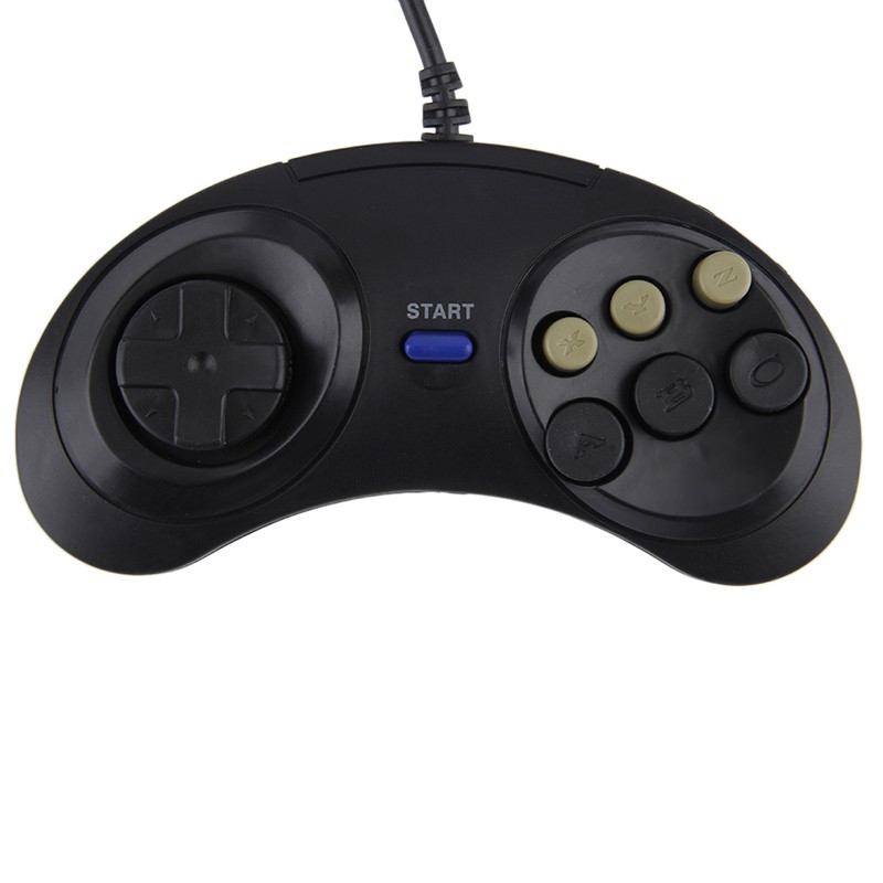 Tay Cầm Chơi Game 6 Nút Cổ Điển Cho Sega Md2 Pc Mac Mega Drive