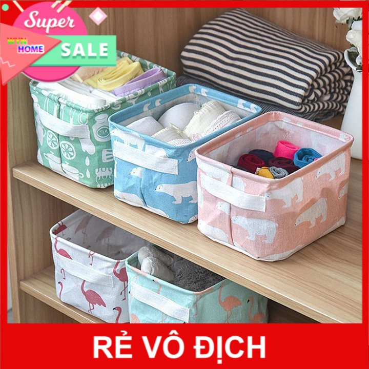 Giỏ Vải Đụng Đồ Mini 💝HÀNG CÓ SẴN💝 khung thép có chống nước