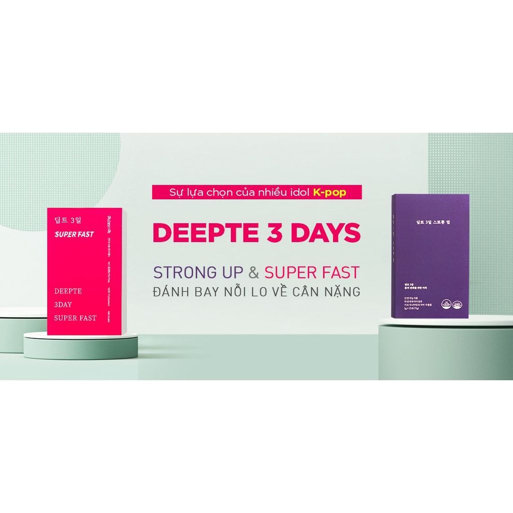 Chất Xơ Ăn Kiêng Từ Quả Bứa Và Hạt Mã Đề Deepte 3 Days Strong Up (Hộp 15 gói) GomiMall
