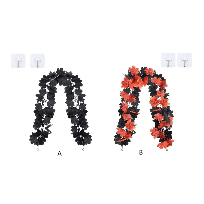 Vòng Lá Phong Màu Đen Trang Trí Sân Vườn Ngoài Trời Ngày Halloween