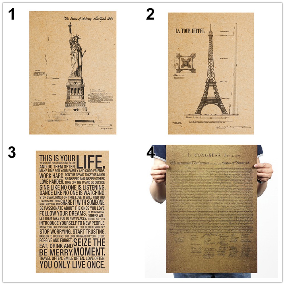 Đề can dán tường hình giấy viết kiểu cũ