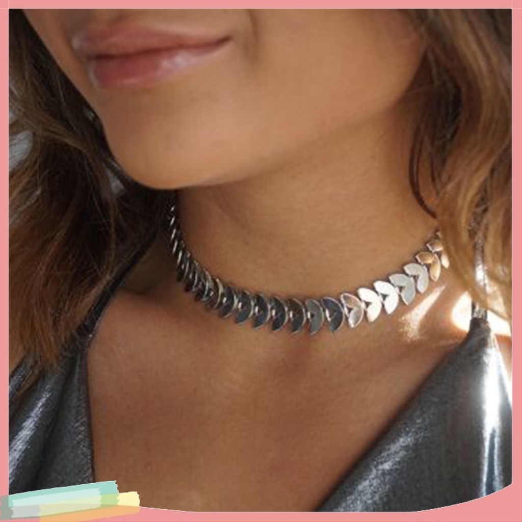 Vòng Cổ Choker Bằng Hợp Kim Họa Tiết Lá Độc Đáo Cá Tính Cho Nữ