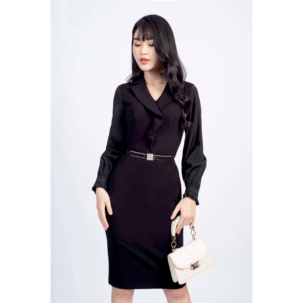 Đầm ôm tay dài, cổ bẻ MMOutfit M-DA060721289