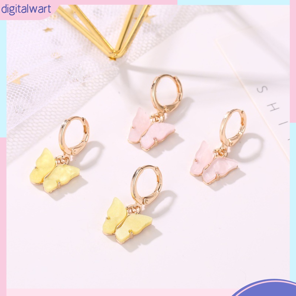 Bông Tai Hình Bướm Bằng Acrylic Màu Sắc Ngọt Ngào Dành Cho Nữ