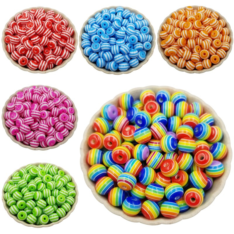 Set 100 Hạt Nhựa Nhiều Kiểu Dáng Dùng Làm Trang Sức Thủ Công