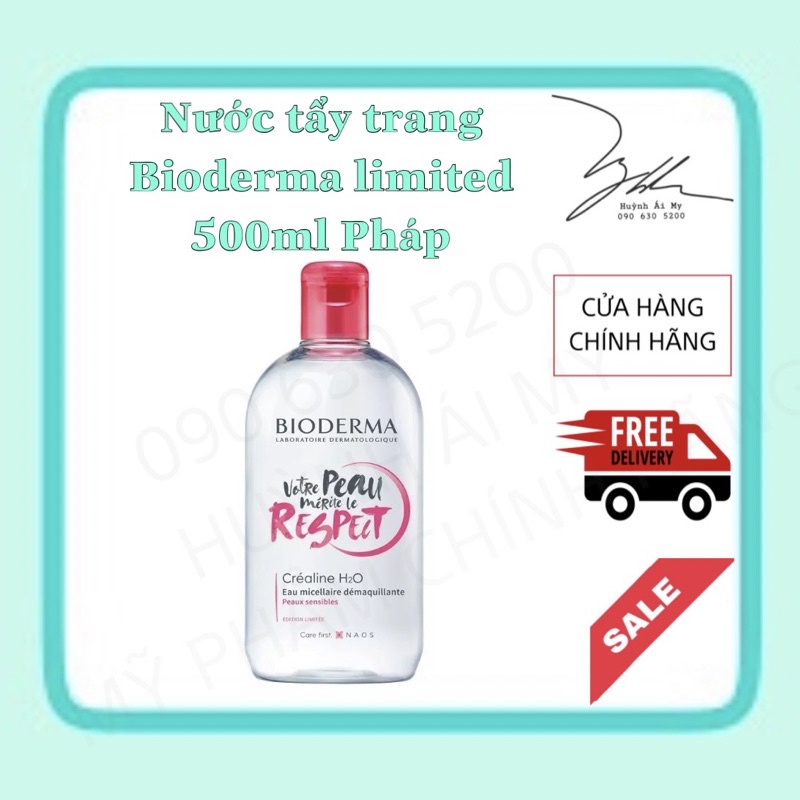 [CHUẨN AUTH] Nước tẩy trang Bioderma Hồng bảng Pháp limited 500ml