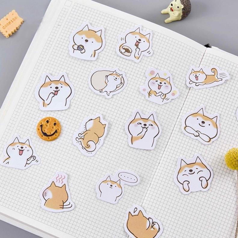 [STICKER 1K] SET 50 STICKER CÚN SHIBA SIÊU CHẤT DÁN TRANG TRÍ ĐT LAPTOP VALI TƯỜNG TỦ KỆ MŨ BẢO HIỂM XE MÁY NOTEBOOK