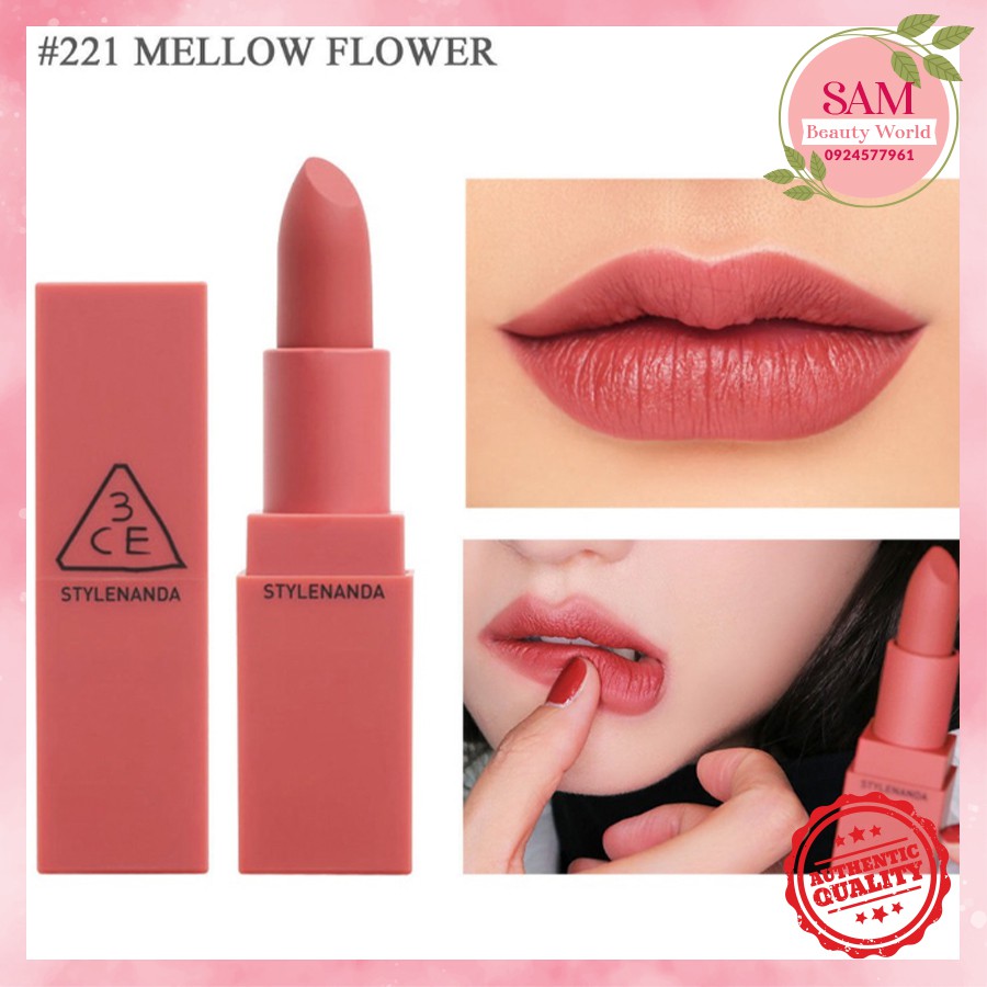 Son 3CE Mood Recipe Màu 221 Mellow Flower ( New)