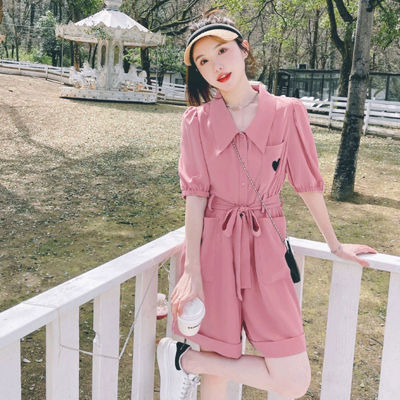 Bộ Áo Liền Quần Lưng Cao Ống Rộng Thời Trang Mùa Hè Mới Cho Nữ