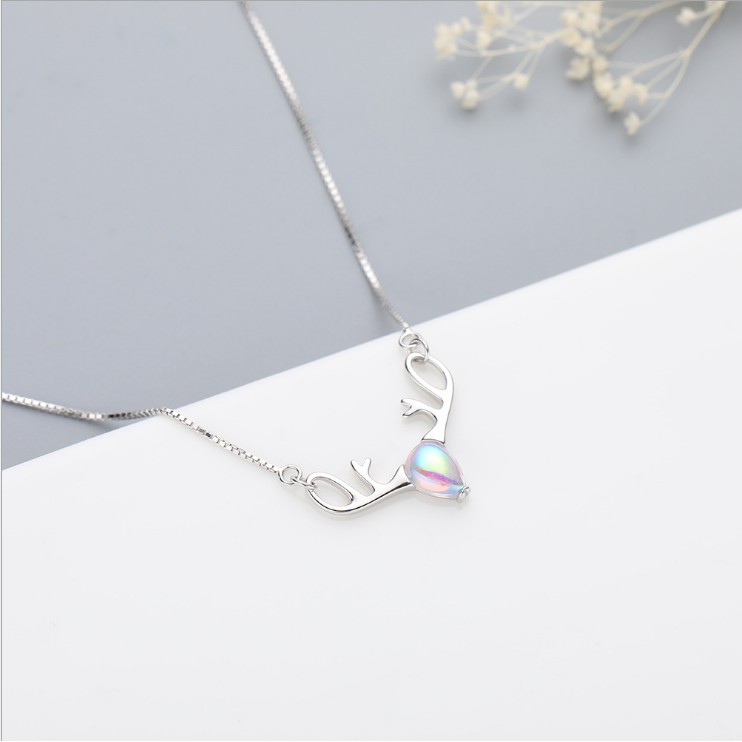 Dây chuyền phối mặt gắn hạt đá đổi màu lấp lánh xinh xắn cho nữ - Bảo Ngọc Jewelry  XB-DB36