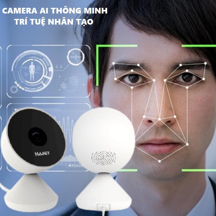 Camera Wifi HANET HA1000 2K, Camera Trí Tuệ Nhân Tạo AI - Chấm Công, Báo Động An Ninh Bằng Nhận Diện Khuôn Mặt