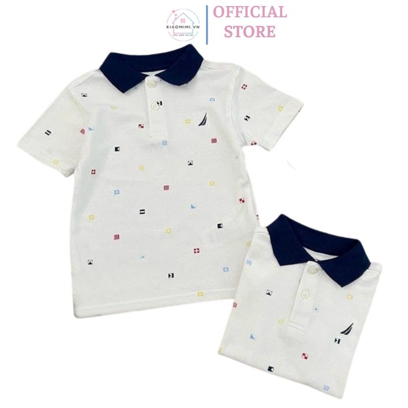 Áo polo bé trai nautica xuất us xịn size đại cổ bẻ chất thun cá sấu mềm mịn thấm hút tốt xiamimi E2.080.110