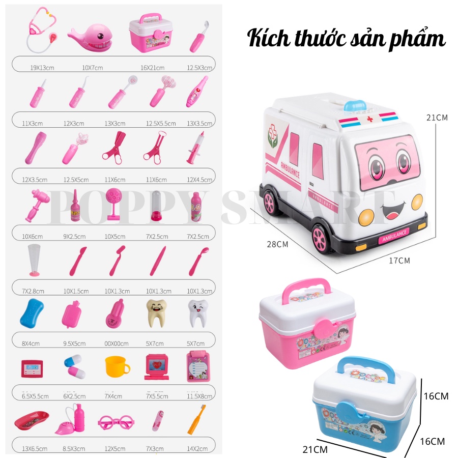 Đồ Chơi Bác Sĩ Dụng Cụ Y Tế Bác Sĩ Y Tá Nha Sĩ Khám Răng Cho Trẻ Em  - Đồ Chơi Giáo Dục Cho Bé Trai Bé Gái