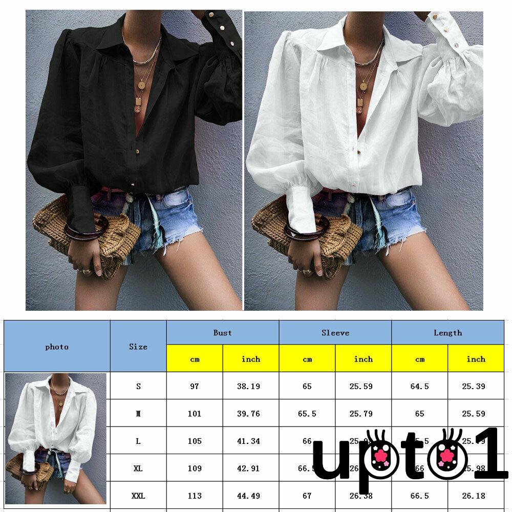 ☀Sun❤2019 New Fashion Women´s Office Button Shirt Clothing Long Sleeve Blouse Sexy V-neck Tops Shirt | BigBuy360 - bigbuy360.vn